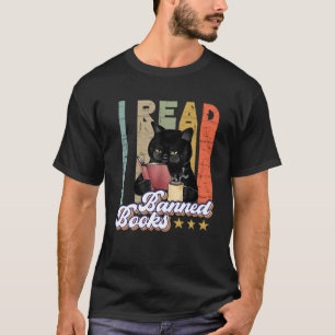 Kat Ik lees verboden boeken Boekenwormen Lezen Boe T-shirt