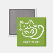 Kat Illustratie aangepaste kleurenmagneet Magneet (Voorkant / Achterkant)