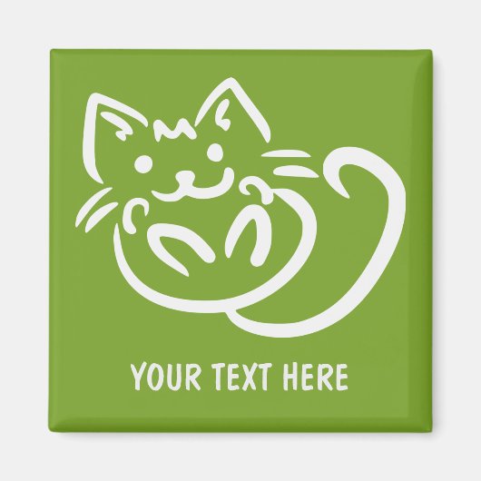Kat Illustratie aangepaste kleurenmagneet Magneet (Voorkant)