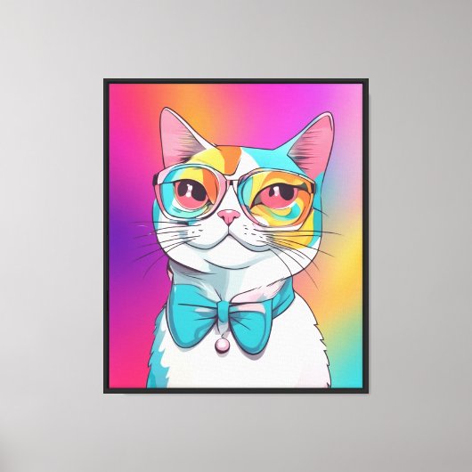 Kat Illustratie Clipart Canvas Afdruk (Voorkant)