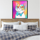 Kat Illustratie Clipart Canvas Afdruk (Insitu (Slaapkamer))