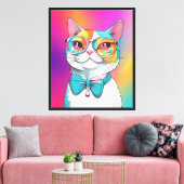 Kat Illustratie Clipart Canvas Afdruk (Insitu (Woonkamer))