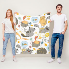 Kat Illustratie Fleece Deken