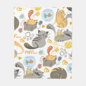 Kat Illustratie Fleece Deken (Voorkant)