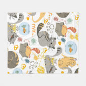 Kat Illustratie Fleece Deken (Voorkant (Horizontaal))