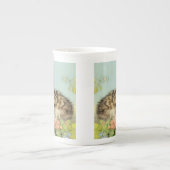  Kat Illustratie met roze bloemen Porselein Kop (Voorkant)