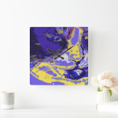 Kat in abstracte kleuren vierkante klok (Huis)