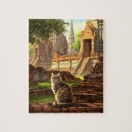 Kat in Ayutthaya Thailand Reizen Legpuzzel (Verticaal)