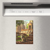 Kat in Ayutthaya Thailand Reizen Magneet (Insitu (Vaatwasser))