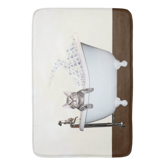 Kat in bad badmat (Voorkant Verticaal)