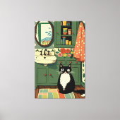 Kat in badkamer V11 Canvas Afdruk (Voorkant)