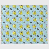 Kat in bananen cadeaupapier (Vlak)