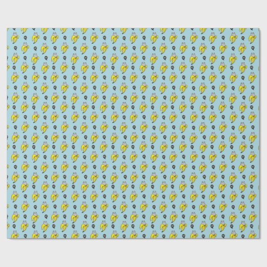 Kat in bananen cadeaupapier (Vlak)