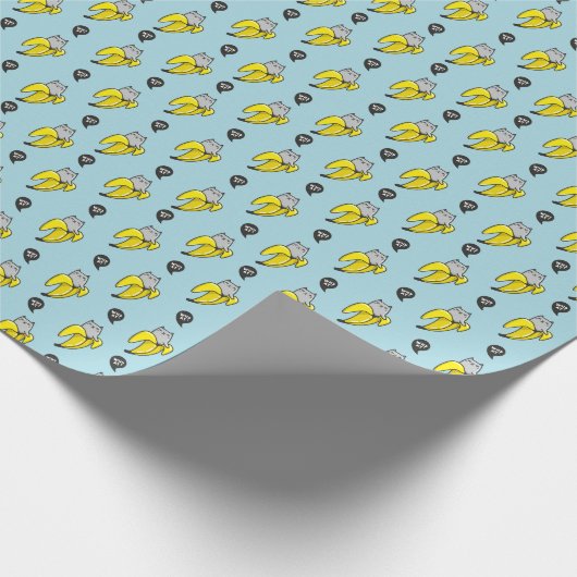 Kat in bananen cadeaupapier (Hoek)