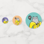 Kat in bananen confetti (Achterkanten)