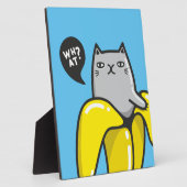 Kat in bananen fotoplaat (Zijkant)