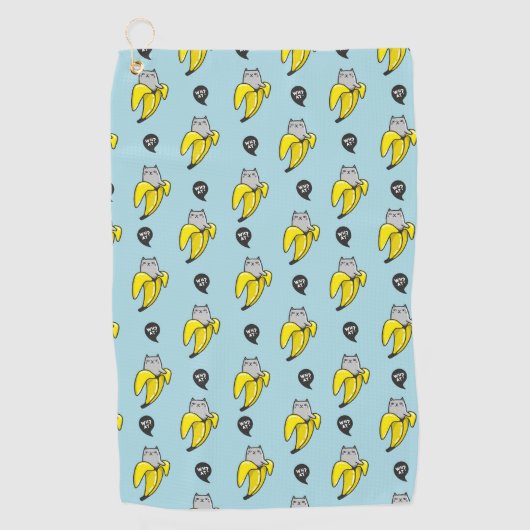 Kat in bananen golfhanddoek (Voorkant)