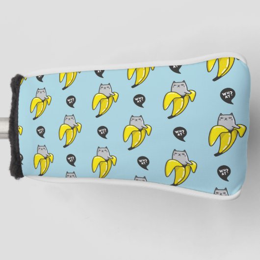 Kat in bananen golfheadcover (Voorkant)