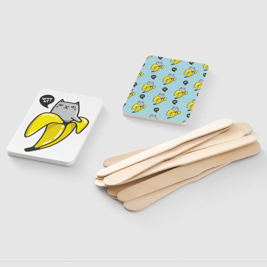 Kat in bananen handwaaier (Niet-gemonteerd)