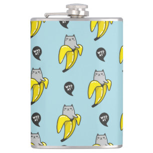Kat in bananen heupfles