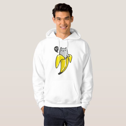 Kat in bananen hoodie (Voorkant volledig)