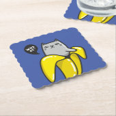 Kat in bananen kartonnen onderzetters (Gebogen)