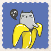 Kat in bananen kartonnen onderzetters (Voorkant)