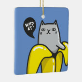 Kat in bananen keramisch ornament (Rechts)