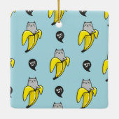 Kat in bananen keramisch ornament (Achterkant)