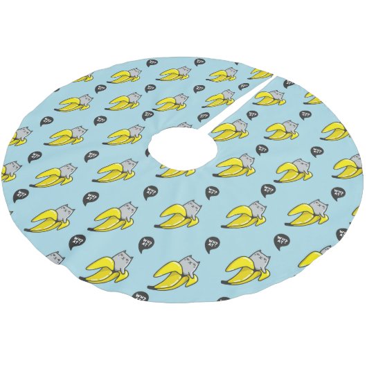 Kat in bananen kerstboom rok (Gekanteld)