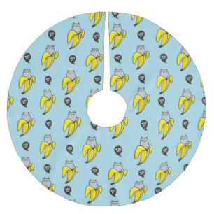 Kat in bananen kerstboom rok