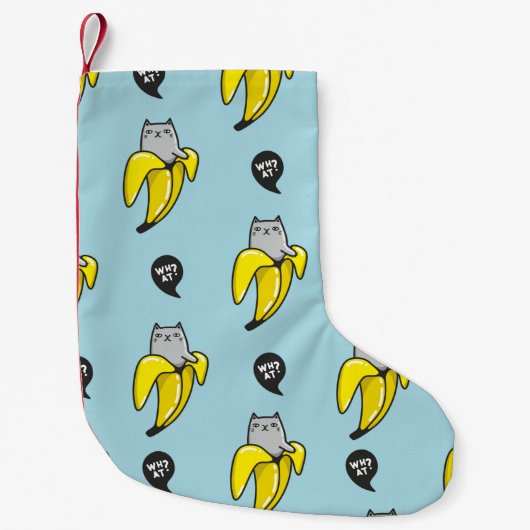 Kat in bananen kleine kerstsok (Voorkant)