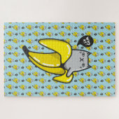 Kat in bananen legpuzzel (Horizontaal)