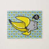 Kat in bananen legpuzzel (Horizontaal)