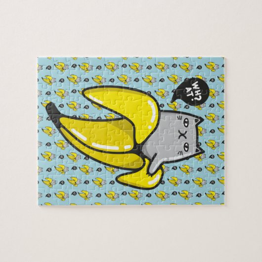 Kat in bananen legpuzzel (Horizontaal)