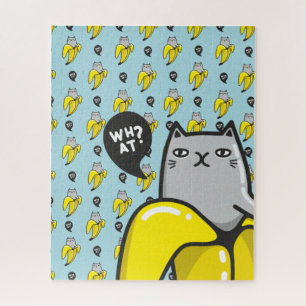 Kat in bananen legpuzzel