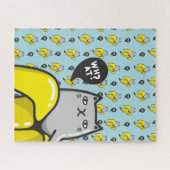 Kat in bananen legpuzzel (Horizontaal)