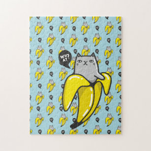Kat in bananen legpuzzel