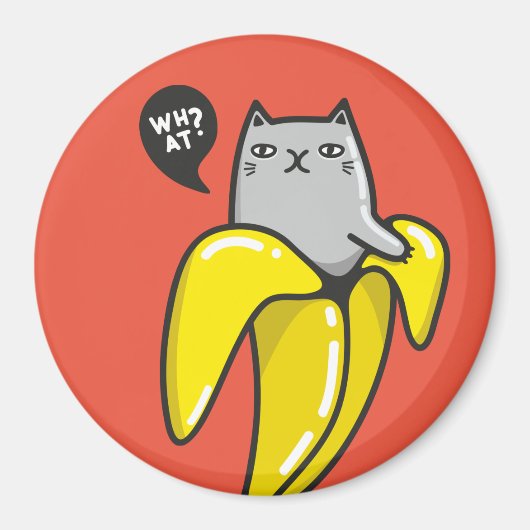 Kat in bananen magneet (Voorkant)