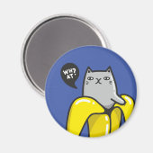 Kat in bananen magneet (Voorkant / Achterkant)