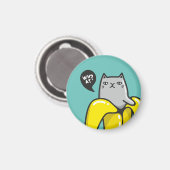 Kat in bananen magneet (Voorkant / Achterkant)