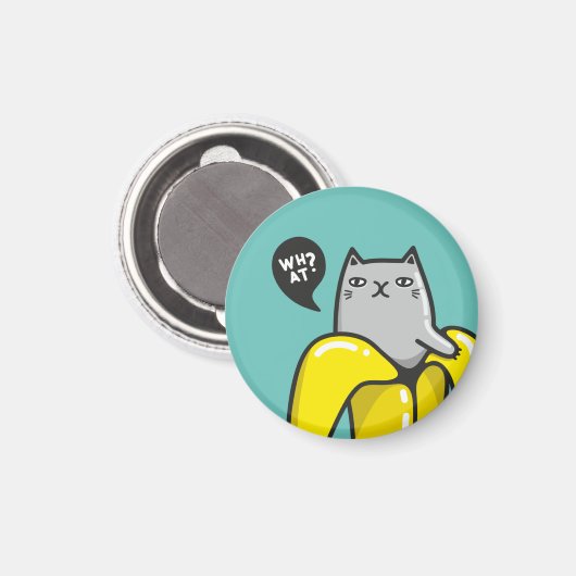 Kat in bananen magneet (Voorkant / Achterkant)