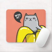 Kat in bananen muismat (Met muis)