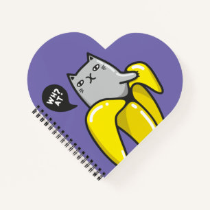 Kat in bananen notitieboek