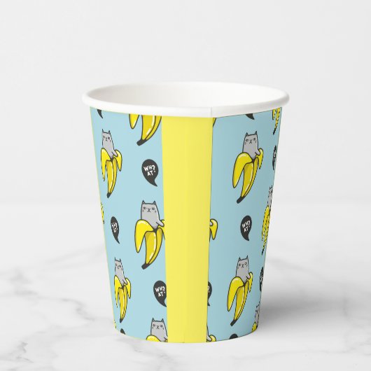 Kat in bananen papieren bekers (Rechts)