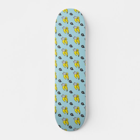 Kat in bananen persoonlijk skateboard (Voorkant)