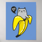 Kat in bananen poster (Voorkant)