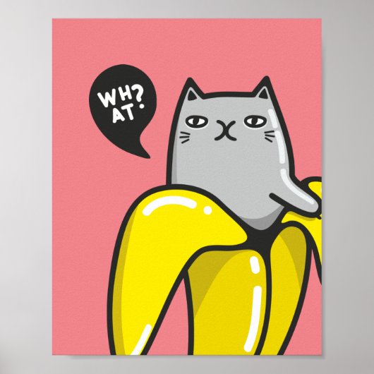 Kat in bananen poster (Voorkant)