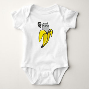 Kat in bananen romper