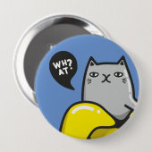 Kat in bananen ronde button 4,0 cm (Voorkant /achterkant)